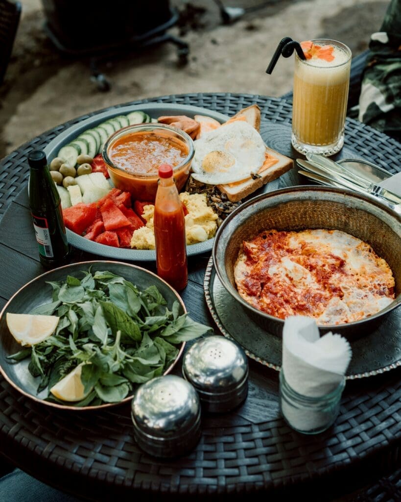 outdoor catered meal, private chef for elopement. 