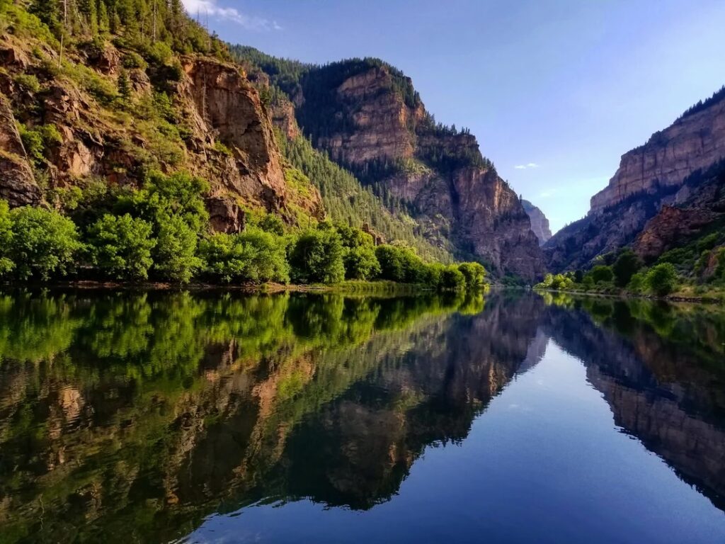 Colorado river in Glenwood Canyon. accessible easy no hike elopement spots along i70.